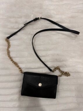 Michael Kors Black Crossbody Wallet Bag with Gold Chain Strap